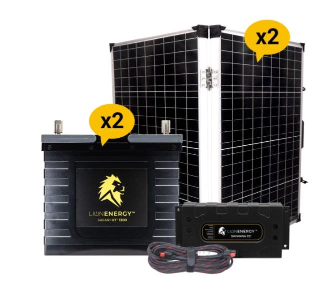 Lion Energy - 12V Lithium Battery 210Ah Solar Power System (2 - UT1300’s)