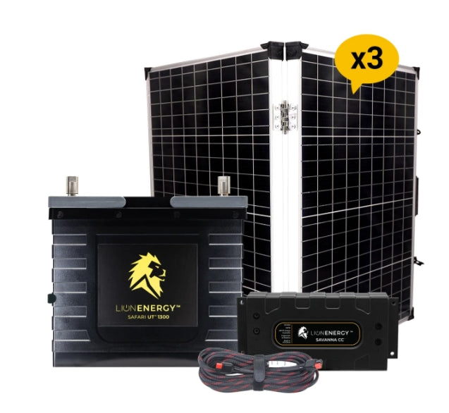 Lion Energy - 12V Lithium Battery 105Ah Solar Power System (1-UT1300)