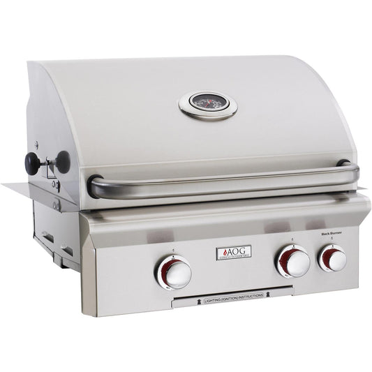 American Outdoor Grill 24-Inch T-Series Built-In 2-Burner Liquid Propane Grill with Rotisserie & Back Burner (24PBT)