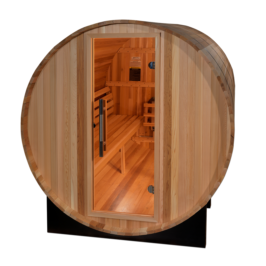 Golden Designs | Marstrand Barrel 6-Person Traditional Steam Sauna (Canadian Red Cedar) | SJ-2006