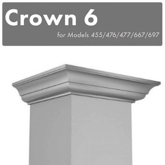 Crown Molding 6 for 455/476/477/667/697 Wall Range Hood Stainless Steel (CM6-455/476/477/667/697)