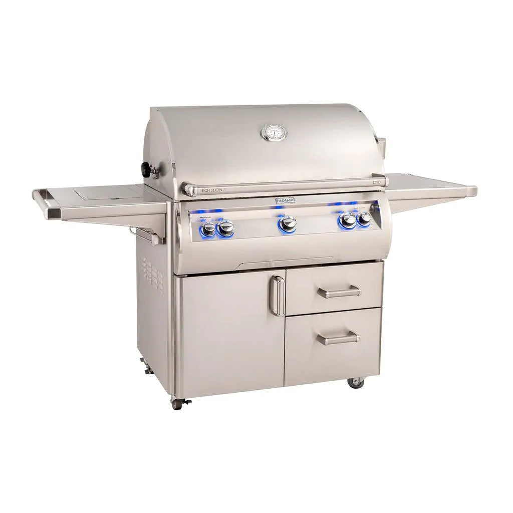 Fire Magic Echelon Diamond E790s 36-Inch A Series Freestanding Gas Grill With Rotisserie, Infrared Burner, Single Side Burner & Analog Thermometer, Propane (E790S-8LAP-62)