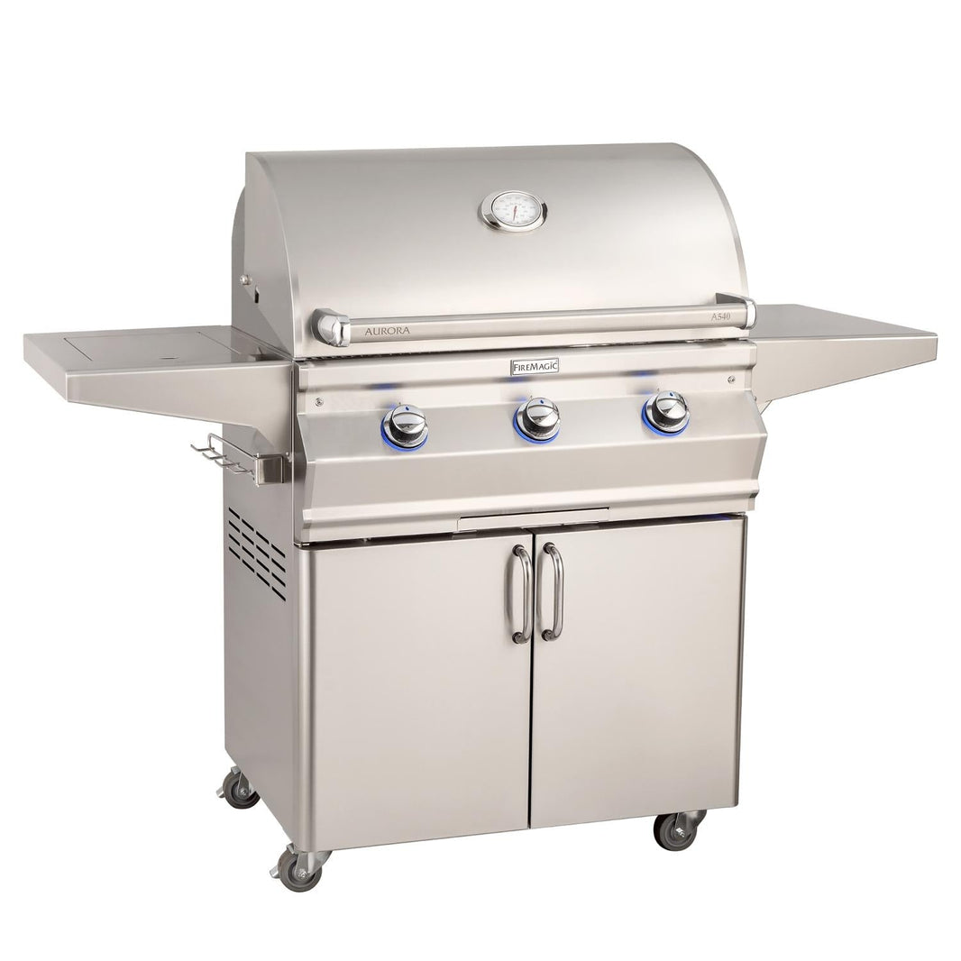 Fire Magic Aurora 30-Inch Natural Gas Grill with Side Burner & Analog Thermometer (A540S-7EAN-62)