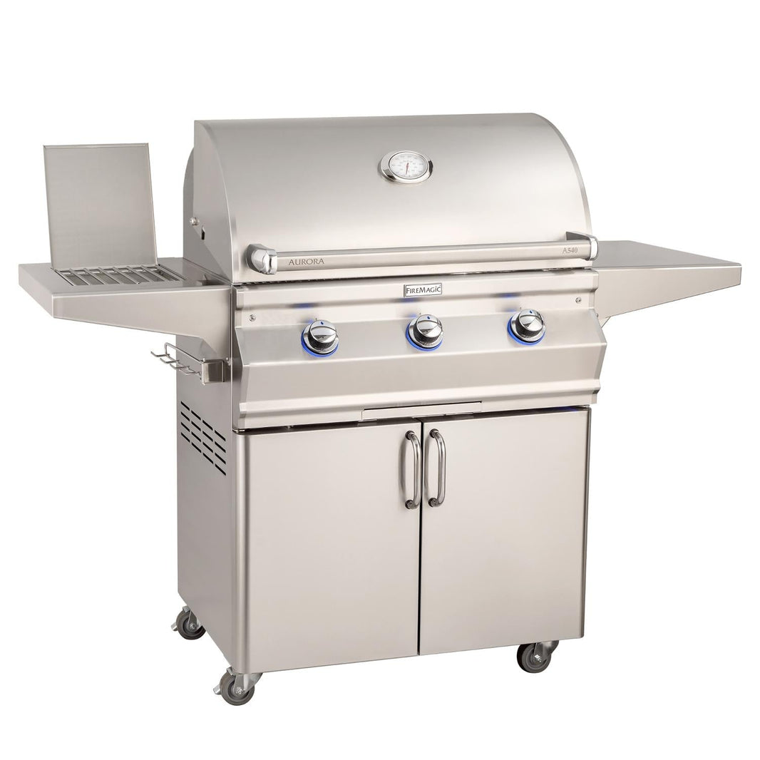 Fire Magic Aurora 30-Inch Natural Gas Grill with Side Burner & Analog Thermometer (A540S-7EAN-62)