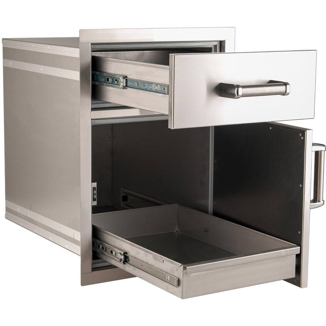 Fire Magic Premium Flush 17-Inch Pantry / Access Drawer Combo (54018S)