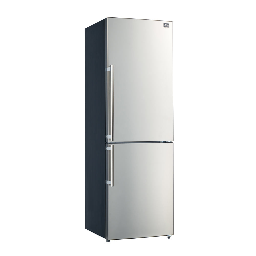 Forno 23-Inch Refrigerator 11.1 cu.ft Bottom Freezer in Stainless Steel with Side Grip Handle (FFFFD1948-24S)