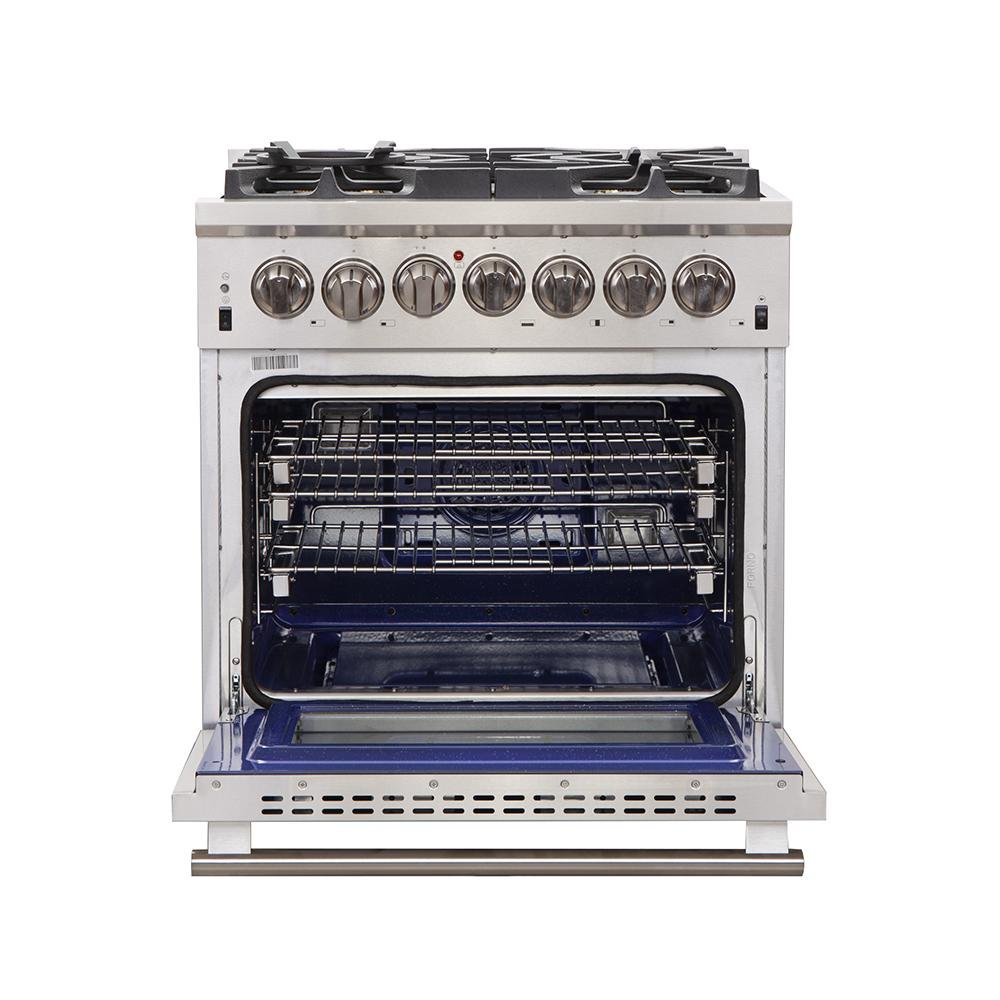 Forno 30-Inch Capriasca Dual Fuel Range with 240v Electric Oven - 5 Burners, Convection Oven and 100,000 BTUs (FFSGS6187-30)