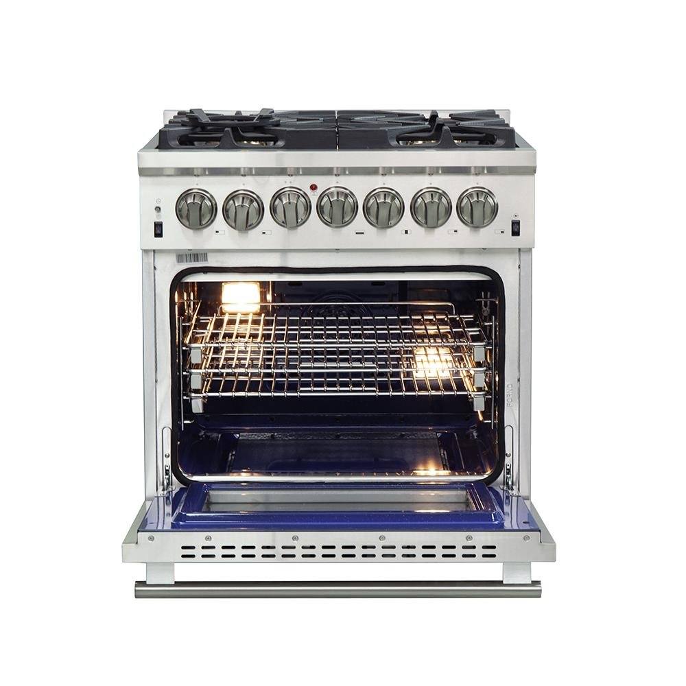 Forno 30-Inch Capriasca Dual Fuel Range with 240v Electric Oven - 5 Burners, Convection Oven and 100,000 BTUs (FFSGS6187-30)