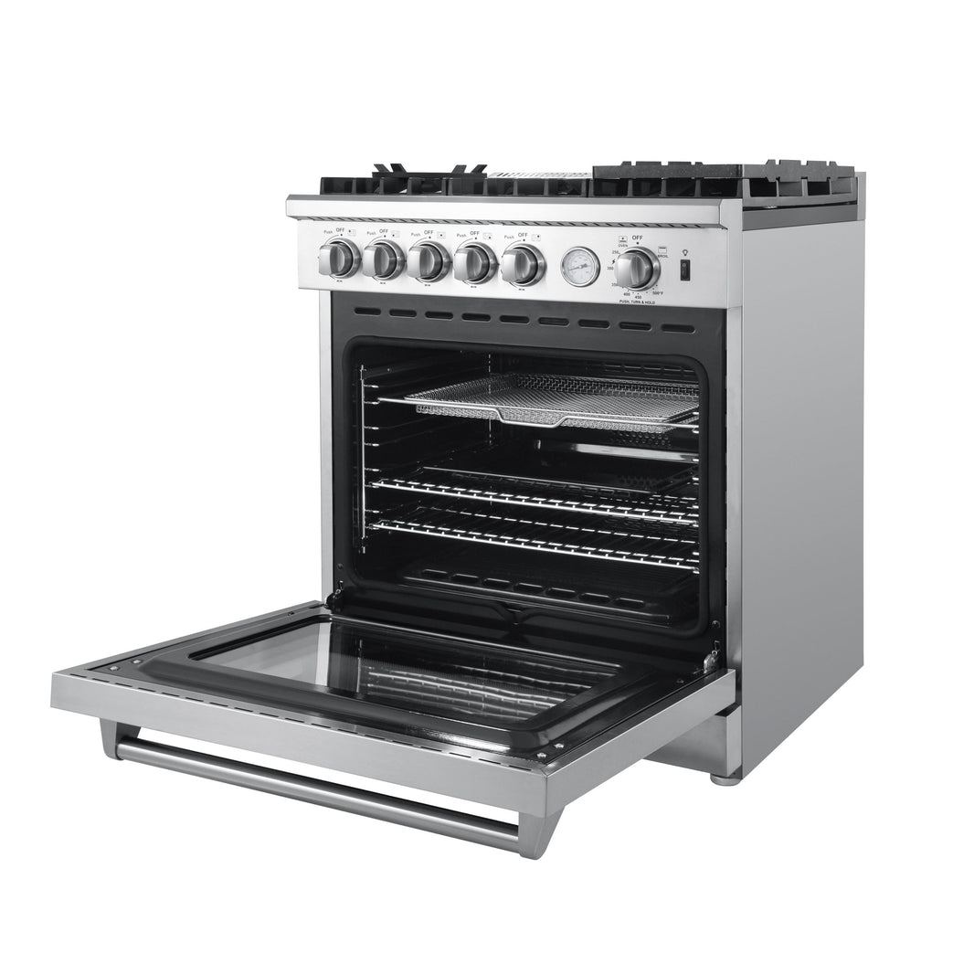 Forno 30" Breno Gas Range with 5 Sealed Burner, Air Fryer, Wok Ring, & Reversible Griddle (FFSGS6276-30)