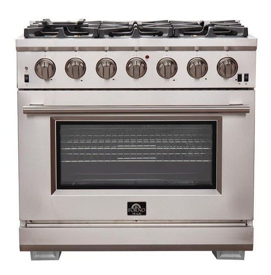 Forno 36-Inch Capriasca Gas Range with 6 Burners, Convection Oven and 120,000 BTUs (FFSGS6260-36)