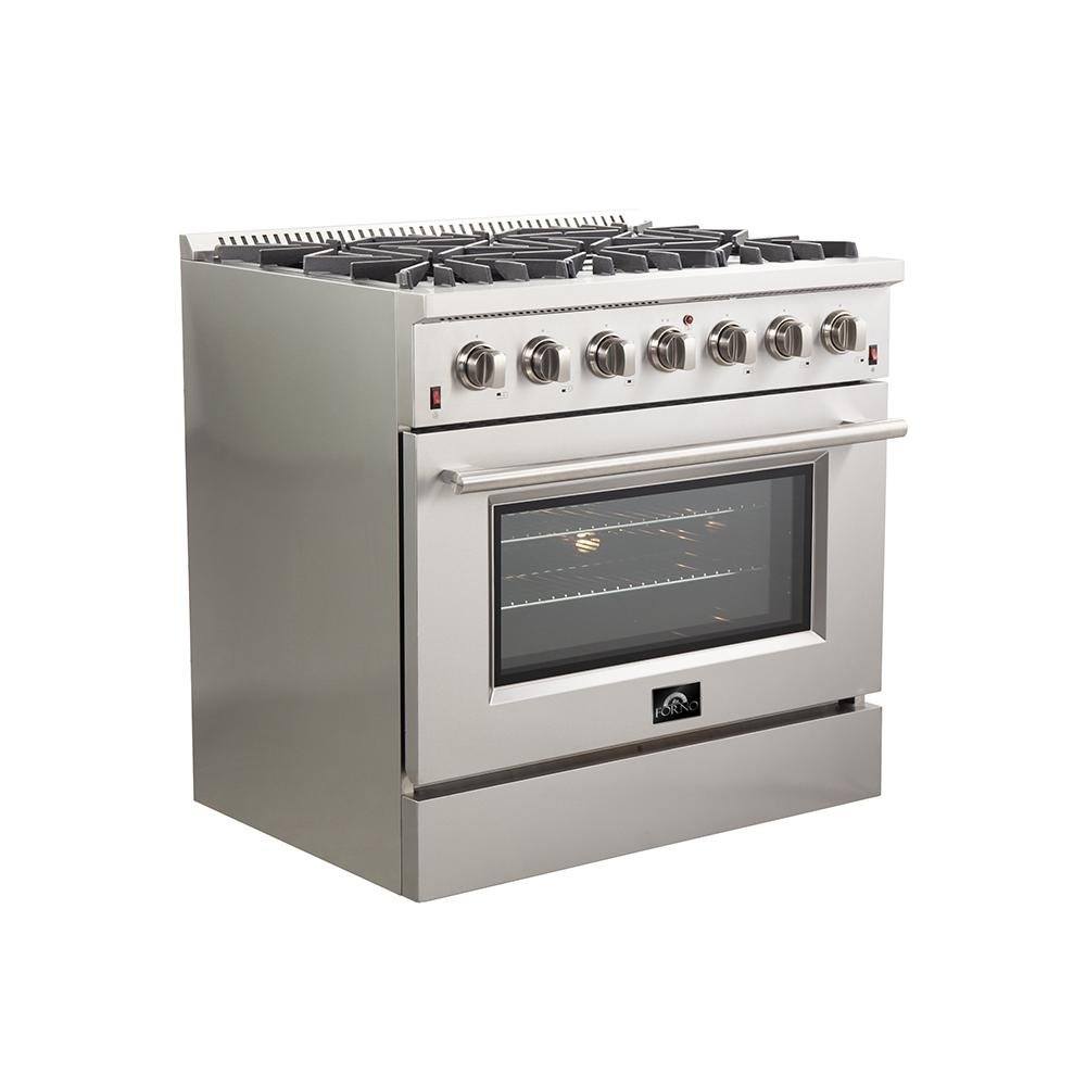 Forno 36-Inch Galiano Gas Range with 6 Burners and Gas Convection Oven (FFSGS6244-36)