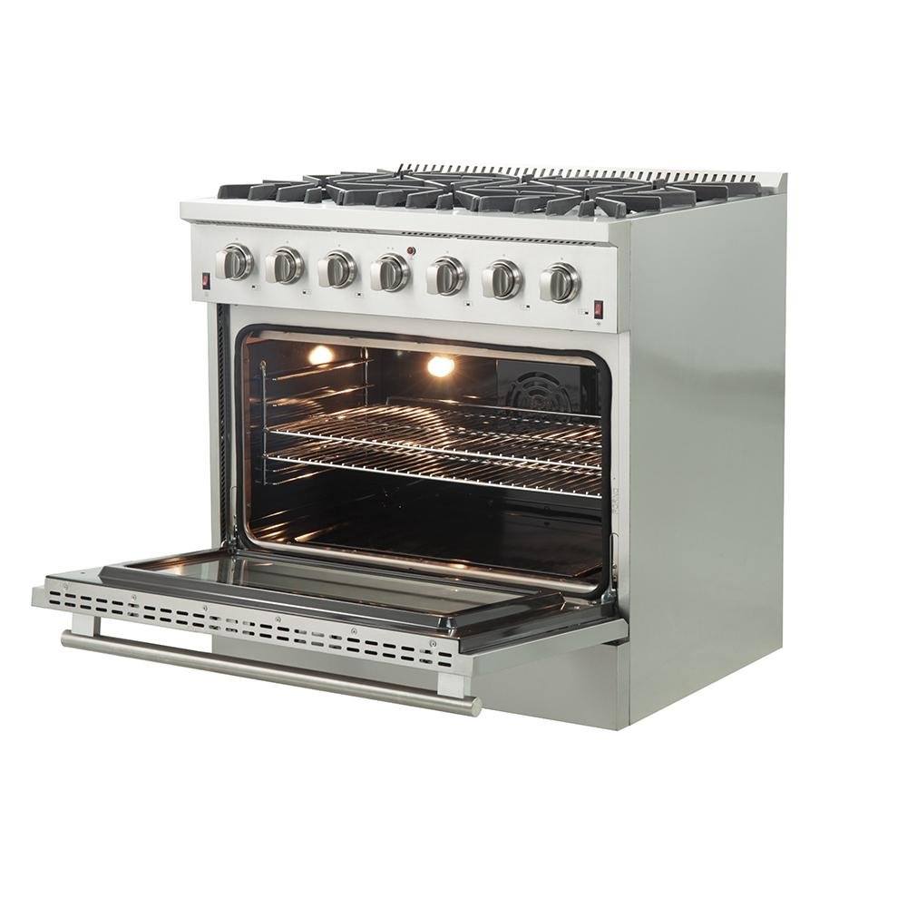 Forno 36-Inch Galiano Gas Range with 6 Burners and Gas Convection Oven (FFSGS6244-36)