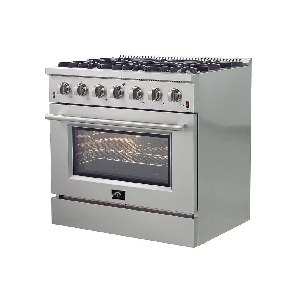 Forno 36-Inch Galiano Gas Range with 6 Burners and Gas Convection Oven (FFSGS6244-36)