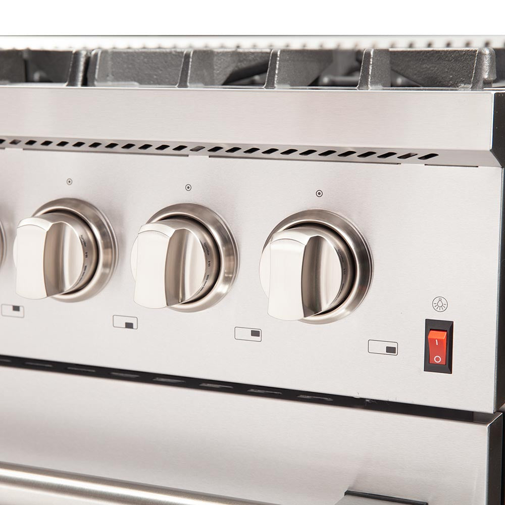 Forno 48-Inch Galiano Dual Fuel Range - Gas Cooktop with 240v Electric Oven - 8 Burners, Griddle, and Double Oven (FFSGS6156-48)