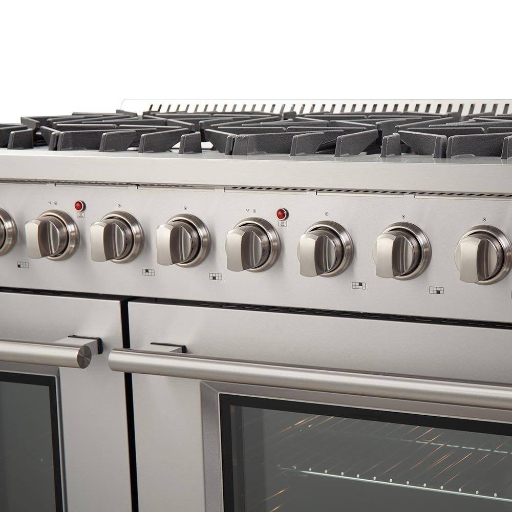 Forno 48-Inch Galiano Gas Range with 8 Burners and Reversible Griddle in Stainless Steel (FFSGS6244-48)