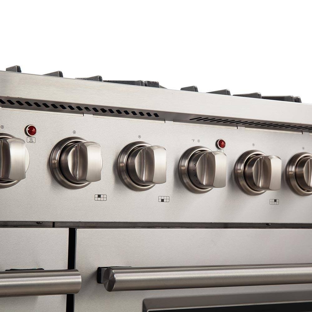 Forno 48-Inch Galiano Gas Range with 8 Burners and Reversible Griddle in Stainless Steel (FFSGS6244-48)