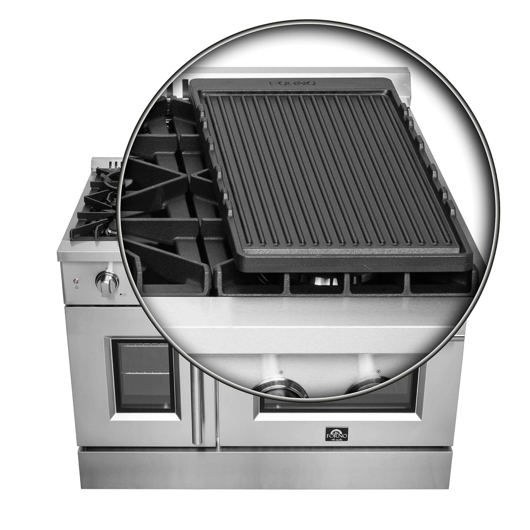 Forno 48-Inch Capriasca Gas Range with 8 Burners, 180,000 BTUs, & French Door Gas Oven in Stainless Steel (FFSGS6460-48)