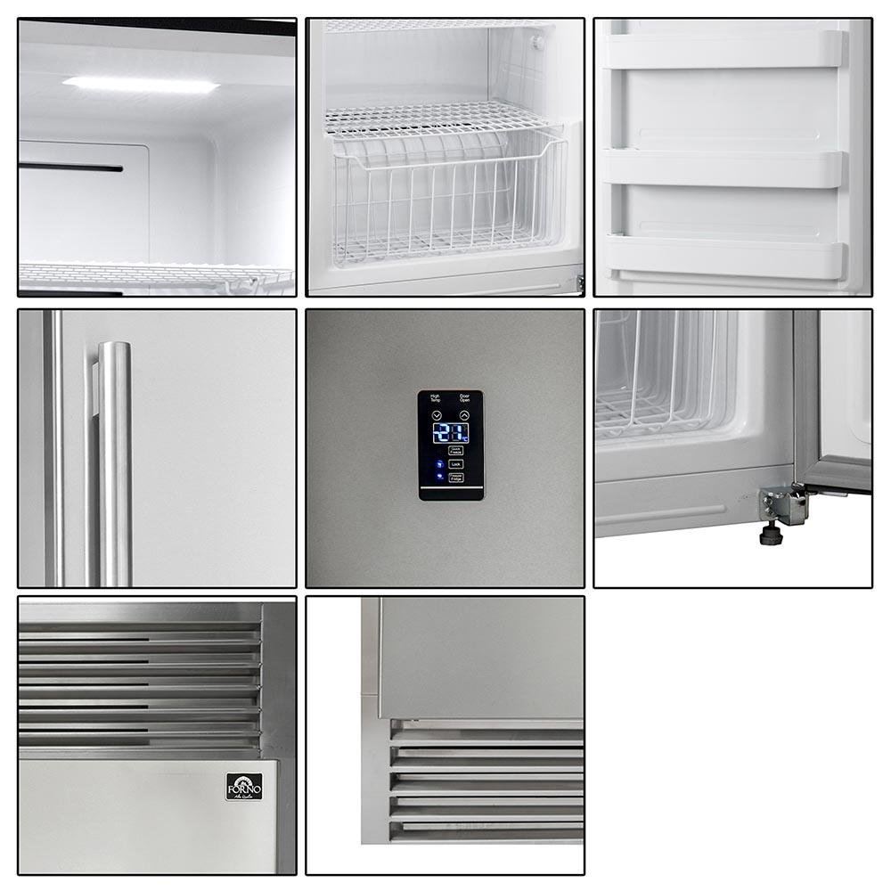Forno Pro-Style Refrigerator and Freezer - 2 x 28-Inch - 27.6 cu.ft (FFFFD1933-60S)