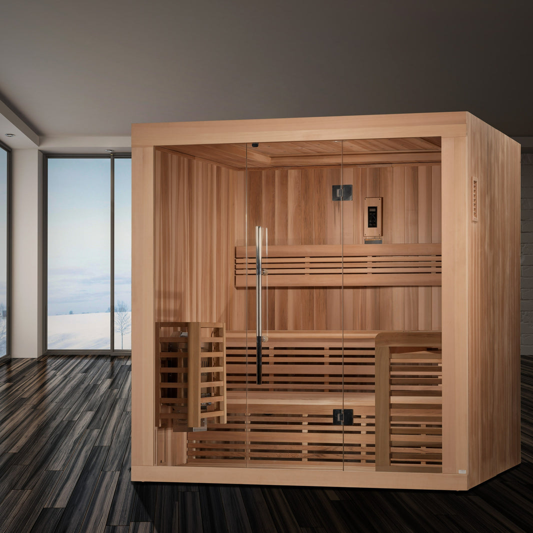 Golden Designs | Osla 6 Person Traditional Steam Sauna (Canadian Red Cedar) | GDI-7689-01