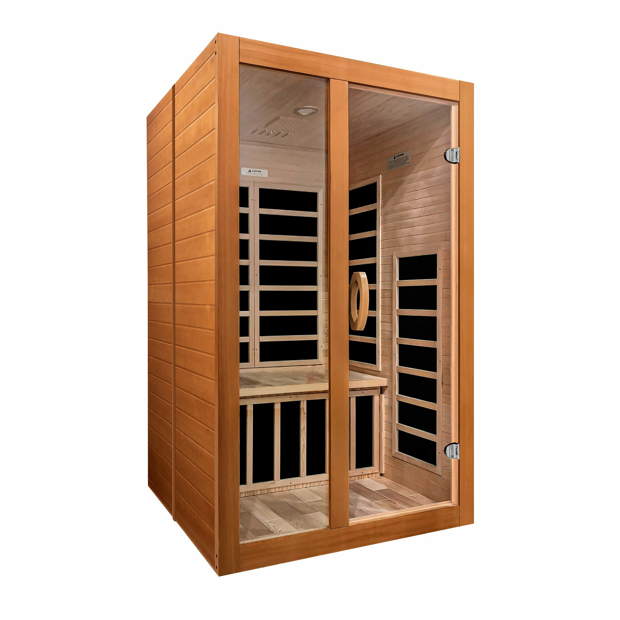 Golden Designs | Santiago 2-person Ultra Low EMF FAR Infrared Sauna (Canadian Hemlock) | DYN-6209-02 Elite