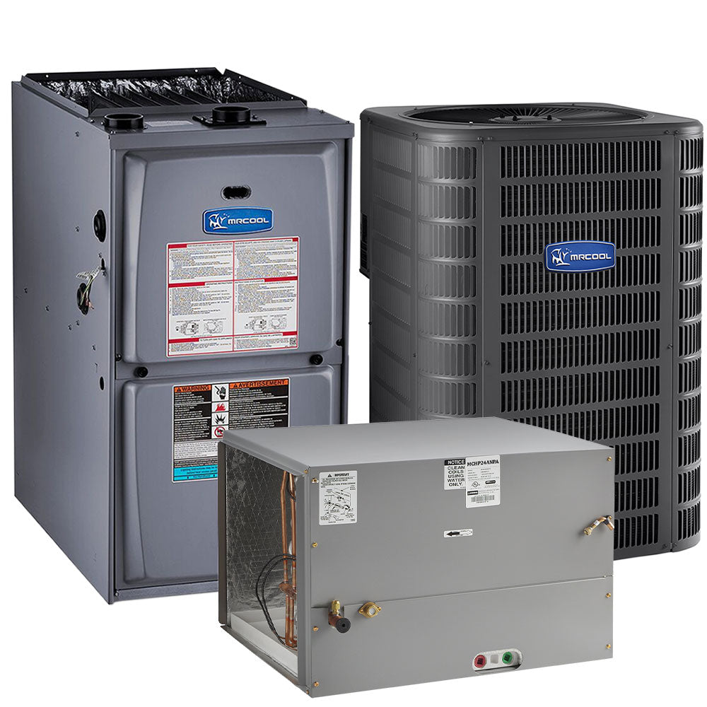 MRCOOL Signature Series - Central Air Conditioner & Gas Furnace Split System - 5 Ton, 14 SEER, 60K BTU, 96% AFUE - 24.5-Inch Cabinet - Horizontal