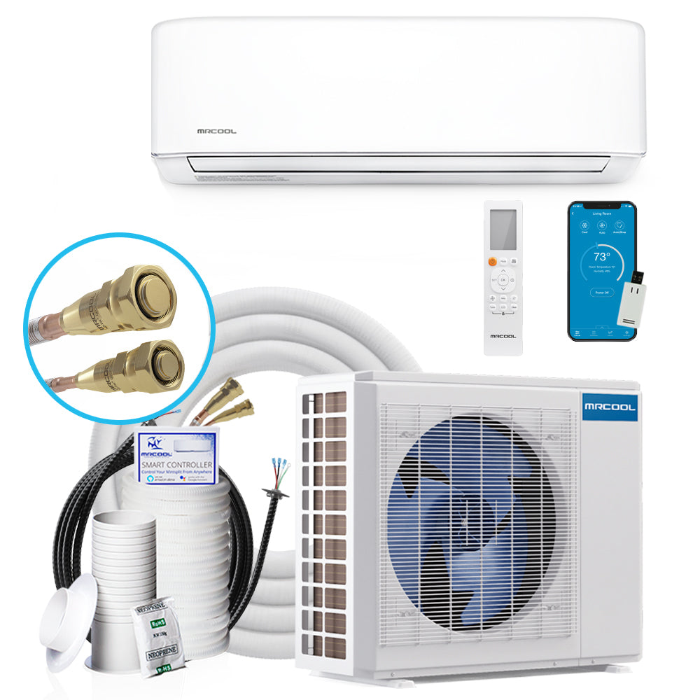 MRCOOL DIY 4th Gen 18K BTU, 1.5 Ton, 22 SEER, Ductless Mini-Split Heat Pump Complete System (DIY-18-HP-WM-230C25)