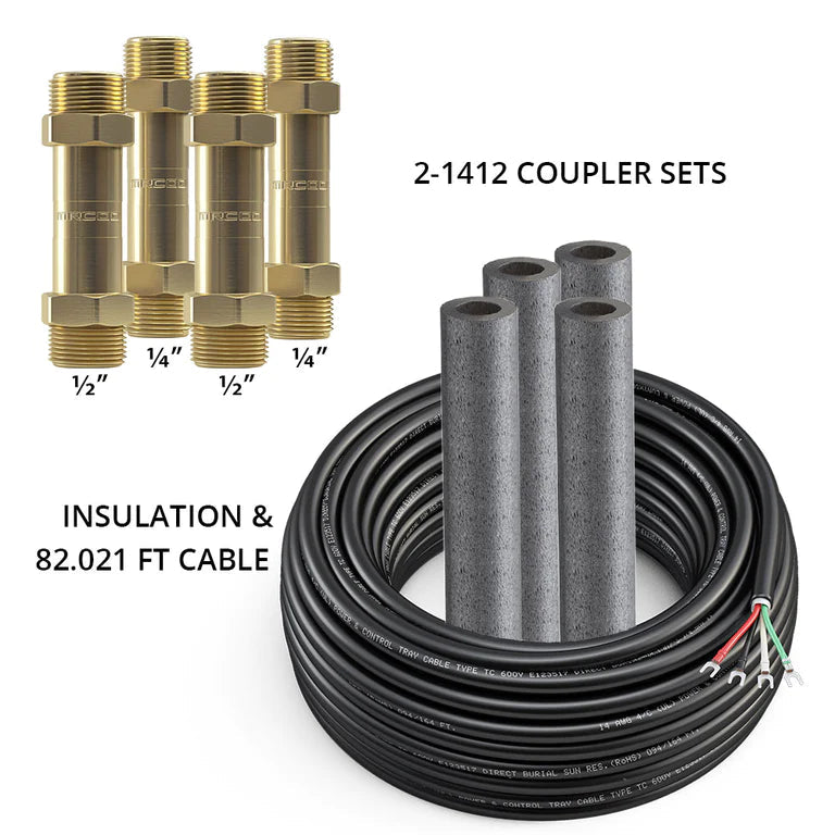 MRCOOL DIY 4th Generation 66 Ft. 1/4-Inch x 1/2-Inch Lineset for DIY 9K, 12K, & 18K Indoor (DIY66-1412C)