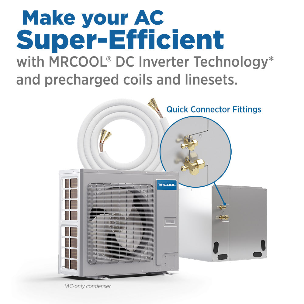 MRCOOL Universal Series - Central Air Conditioner & Gas Furnace Split System - 4 Ton, 17-to-18 SEER, 48-to-60K BTU, 96% AFUE - 21-Inch Cabinet - Downflow