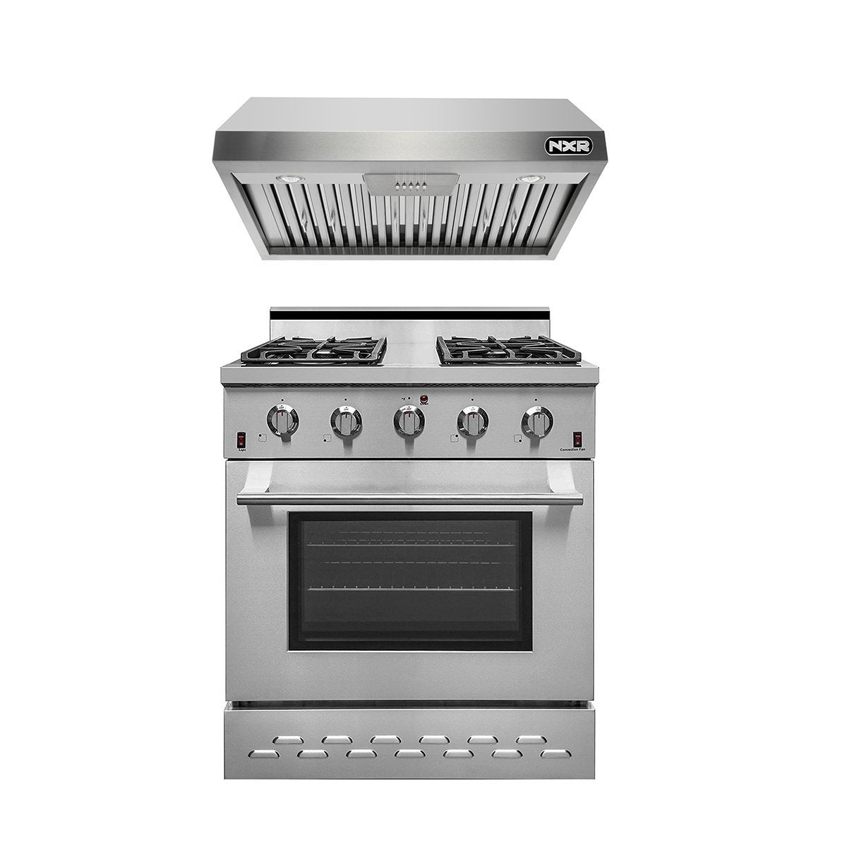 NXR 30-Inch Gas Range & Under Cabinet Hood Bundle in Stainless Steel (SC3055EHBD)