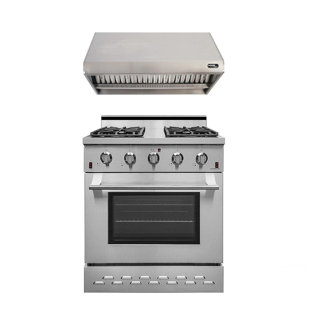 NXR 30-Inch Gas Range & Under Cabinet Hood Bundle in Stainless Steel (SC3055RHBD)