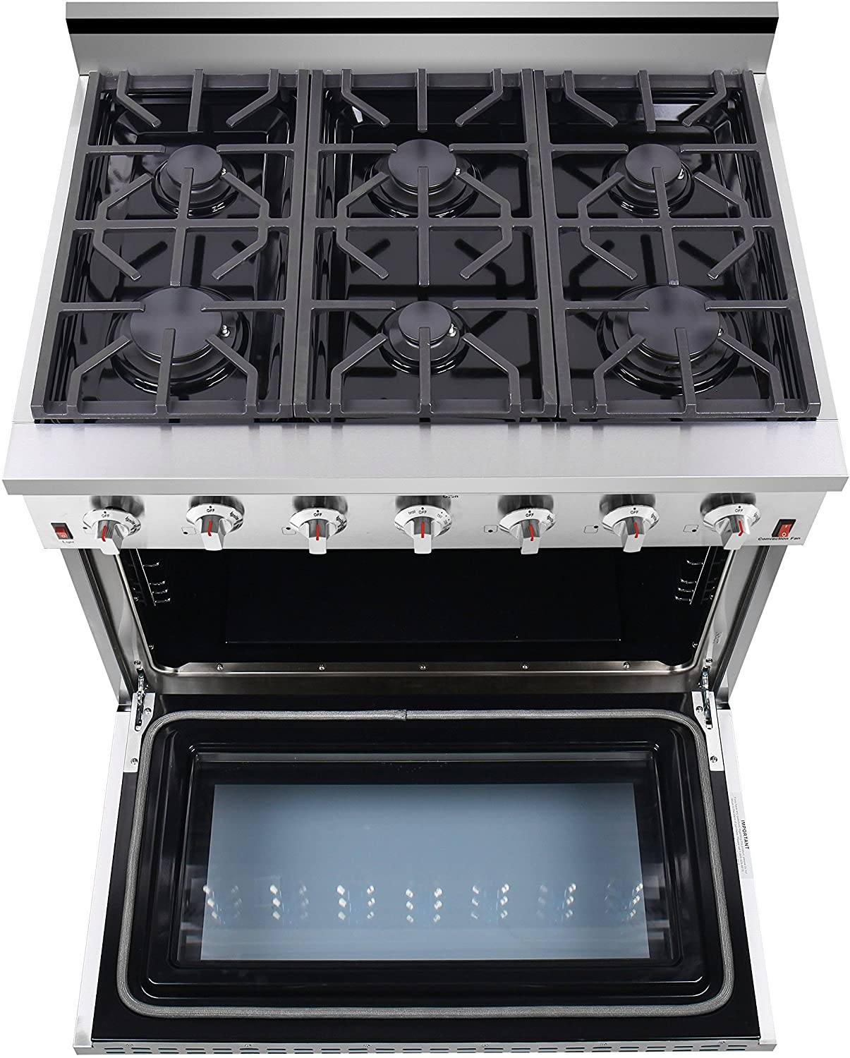 NXR 36-Inch 5.5 Cu.ft. Pro-Style Gas Range With Convection Oven In Sta ...