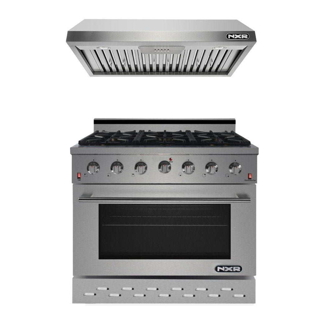 NXR 36-Inch Gas Range & Under Cabinet Hood Bundle in Stainless Steel (SC3611EHBD)