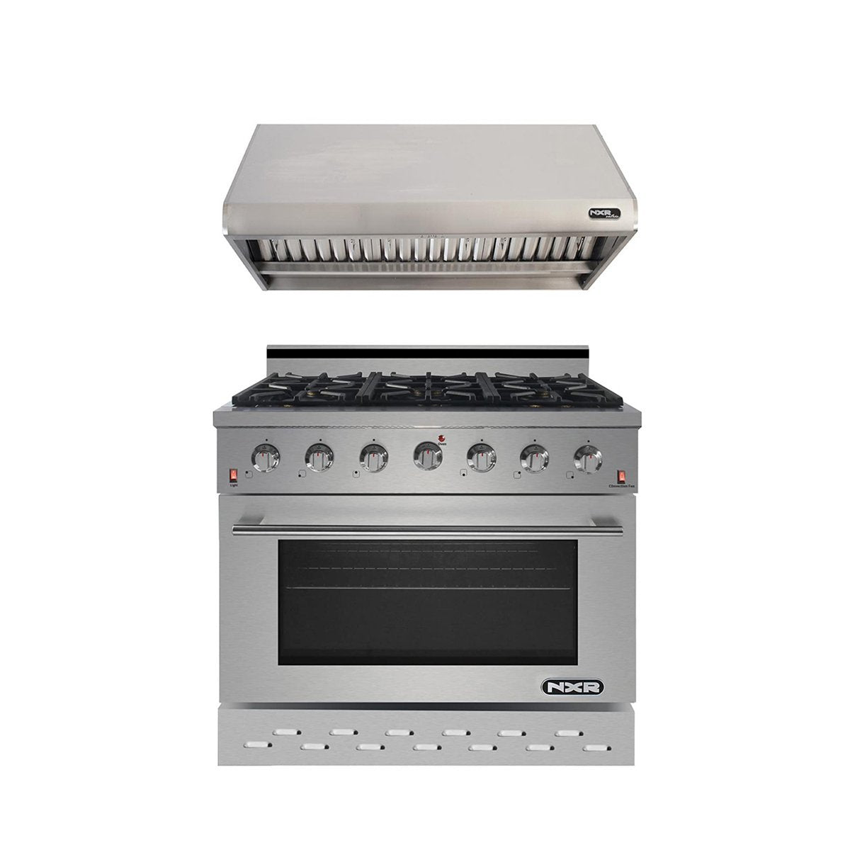 NXR 36-Inch Gas Range & Under Cabinet Hood Bundle in Stainless Steel (SC3611RHBD)