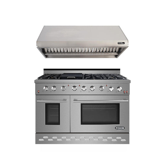 NXR 48-Inch Gas Range & Under Cabinet Hood Bundle in Stainless Steel (SC4811RHBD)