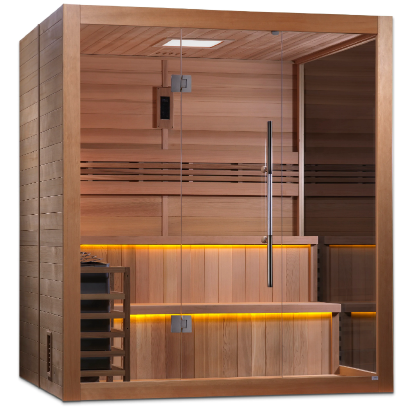 Golden Designs | Kuusamo 6-Person Traditional Steam Sauna (Canadian Red Cedar) | GDI-7206-01