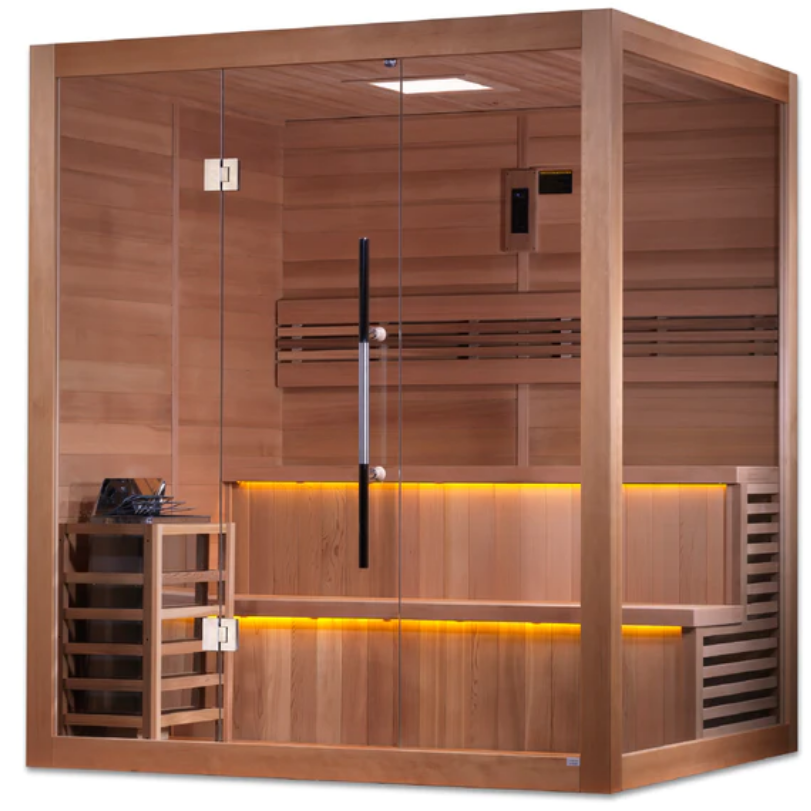 Golden Designs | Kuusamo 6-Person Traditional Steam Sauna (Canadian Red Cedar) | GDI-7206-01