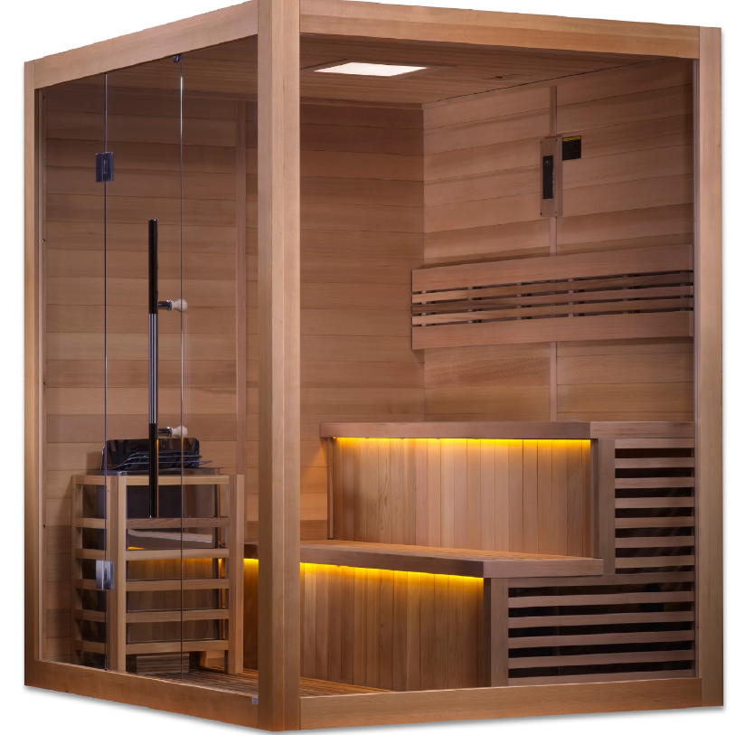 Golden Designs | Kuusamo 6-Person Traditional Steam Sauna (Canadian Red Cedar) | GDI-7206-01