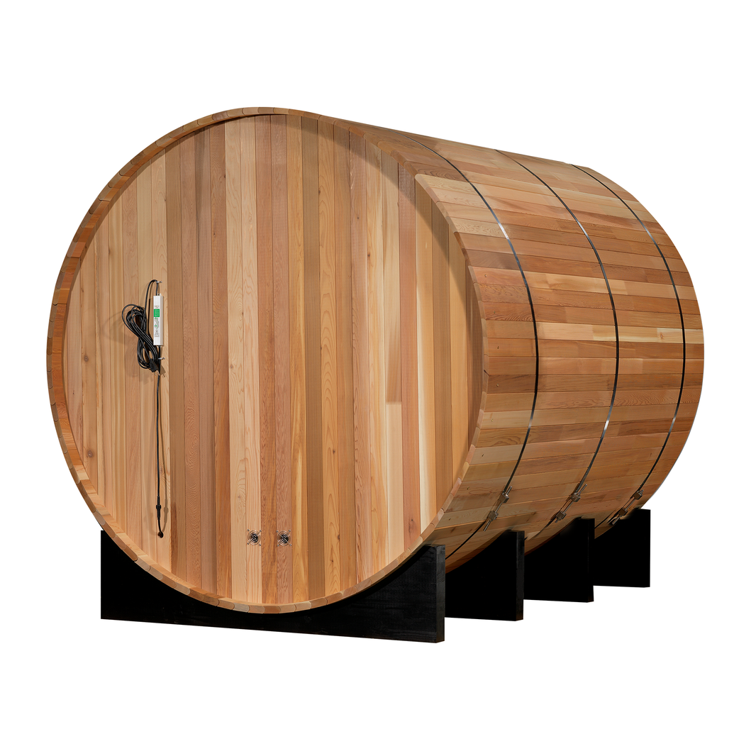 Golden Designs | Marstrand Barrel 6-Person Traditional Steam Sauna (Canadian Red Cedar) | SJ-2006