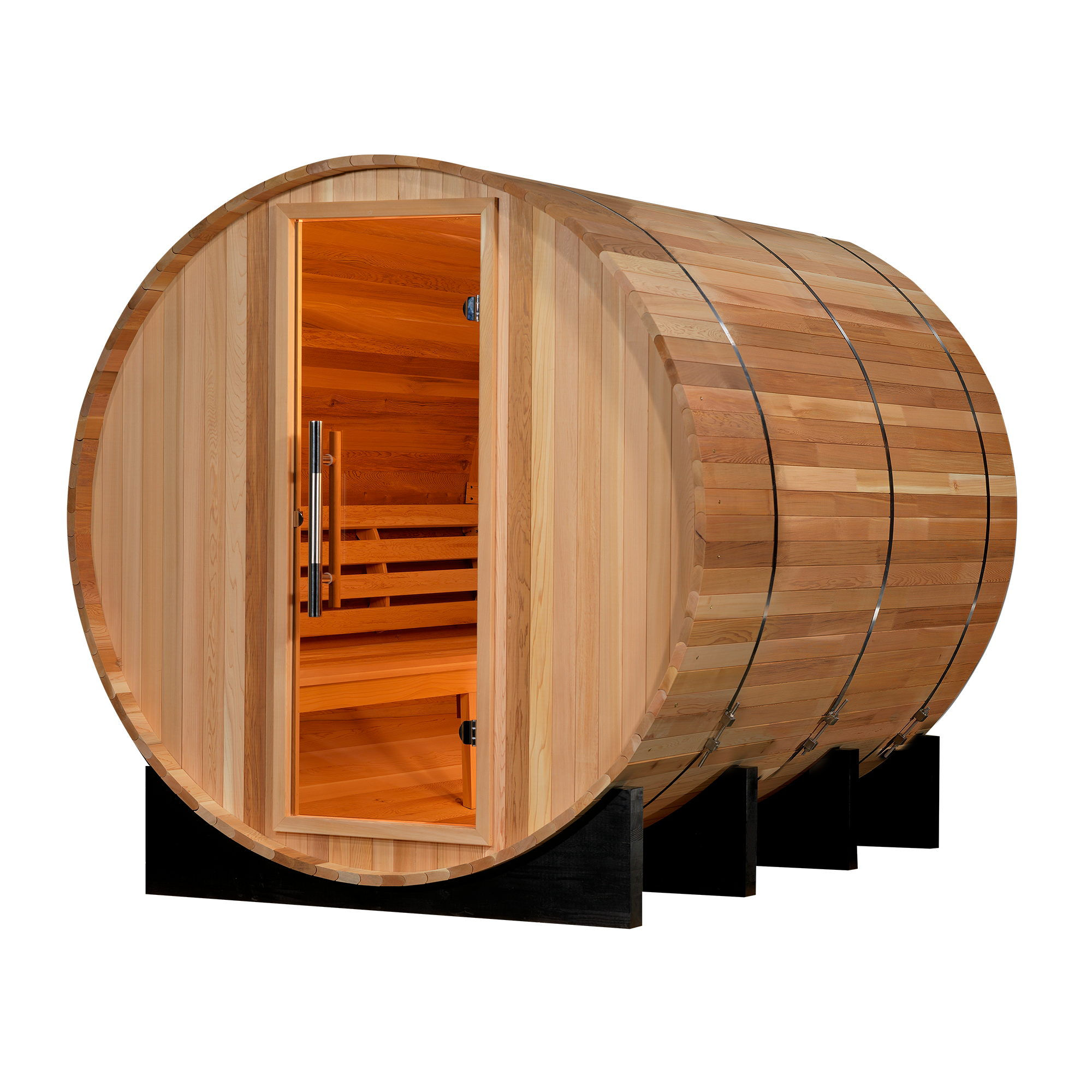 Golden Designs | Marstrand Barrel 6-Person Traditional Steam Sauna (Canadian Red Cedar) | SJ-2006