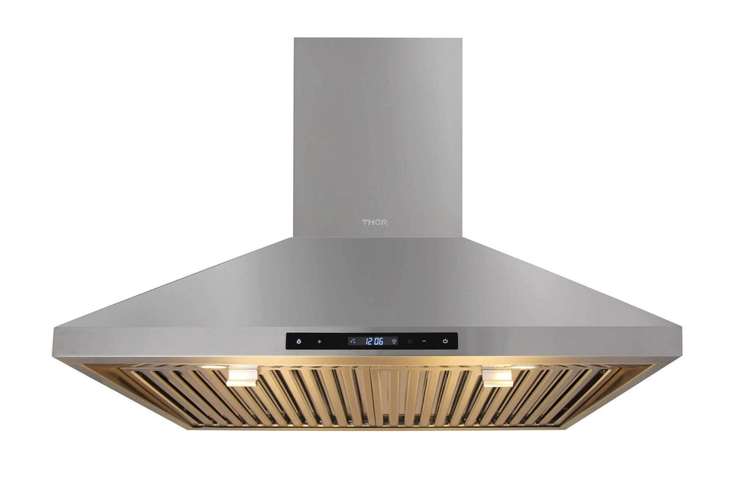 Thor Kitchen 2-Piece Appliance Package - 30-Inch Electric Range and Wall Mounted Range Hood in Stainless Steel