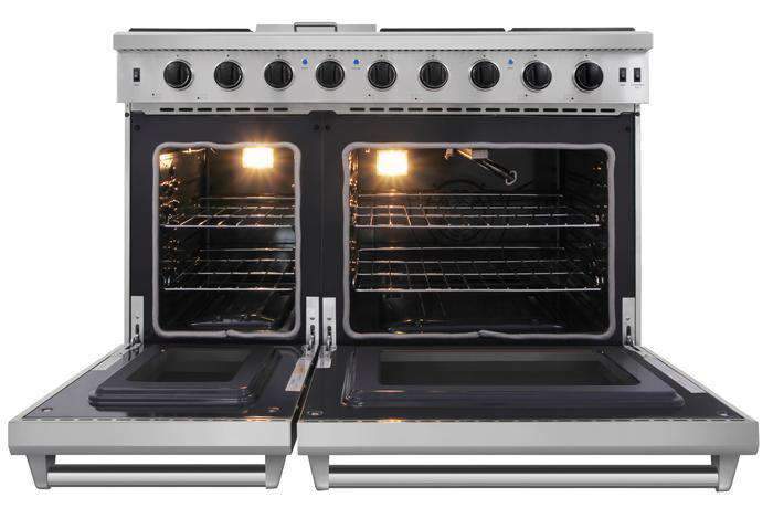 Thor Kitchen 2-Piece Appliance Package - 48-Inch Gas Range & Under Cabinet 11-Inch Tall Hood in Stainless Steel