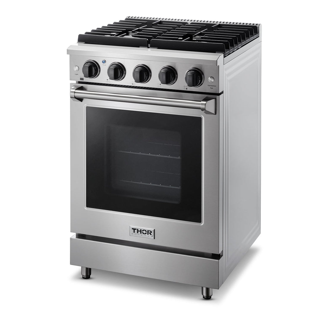 Thor Kitchen 24-Inch 3.7 cu. ft. Oven Gas Range in Stainless Steel (LRG2401U)