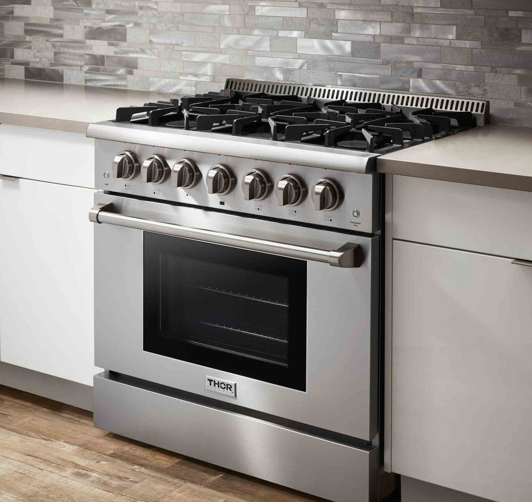 Thor Kitchen 36-Inch 5.2 cu. ft. Oven Dual Fuel Range in Stainless Steel (HRD3606U)