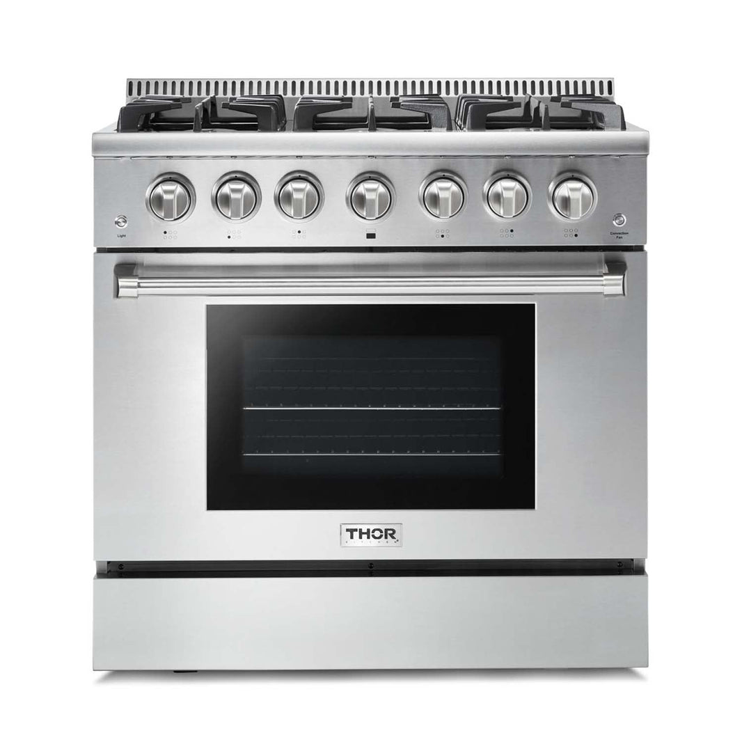 Thor Kitchen 36-Inch 5.2 cu. ft. Professional Gas Range in Stainless Steel (HRG3618U)