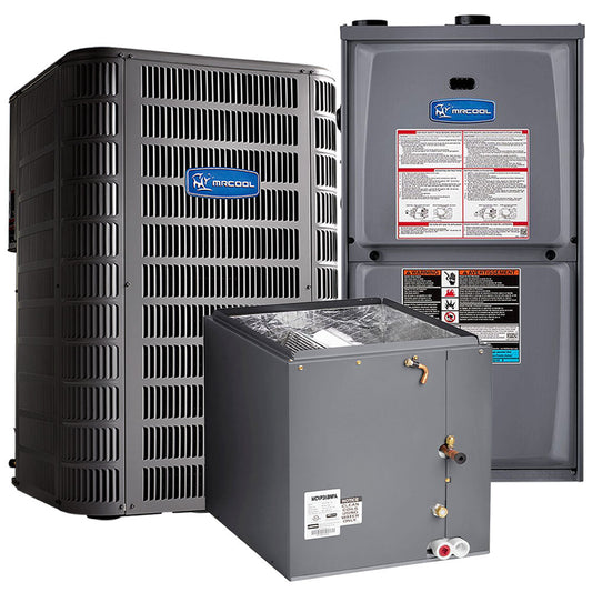 MRCOOL Signature Series - Central Air Conditioner & Gas Furnace Split System - 2.5 Ton, 15.5 SEER, 30K BTU, 96% AFUE - 17.5-Inch Cabinet - Upflow