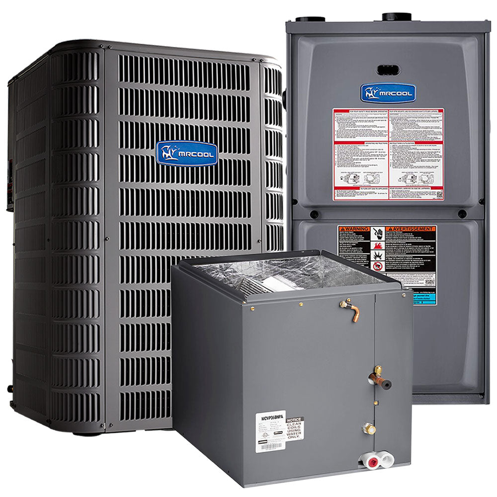 MRCOOL Signature Series - Central Air Conditioner & Gas Furnace Split System - 3 Ton, 15.1 SEER, 36K BTU, 96% AFUE - 17.5-Inch Cabinet - Upflow