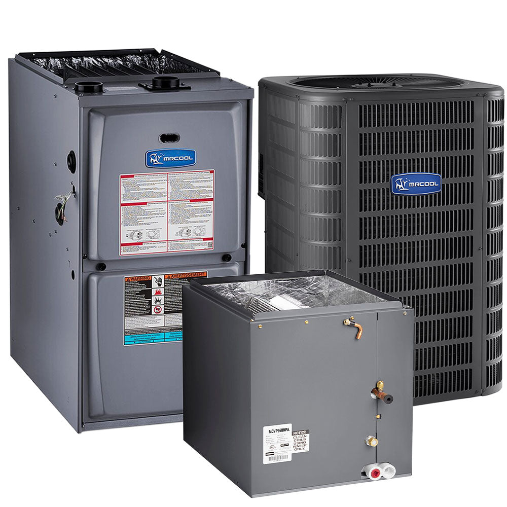 MRCOOL Signature Series - Central Air Conditioner & Gas Furnace Split System - 3.5 Ton, 15.1 SEER, 42K BTU, 96% AFUE - 21-Inch Cabinet - Upflow