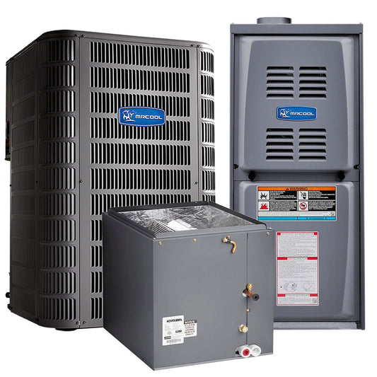 MRCOOL Signature Series - Central Air Conditioner & Gas Furnace Split System - 2 Ton, 24K BTU, 17 SEER, 80% AFUE - 17.5-Inch Cabinet - Upflow