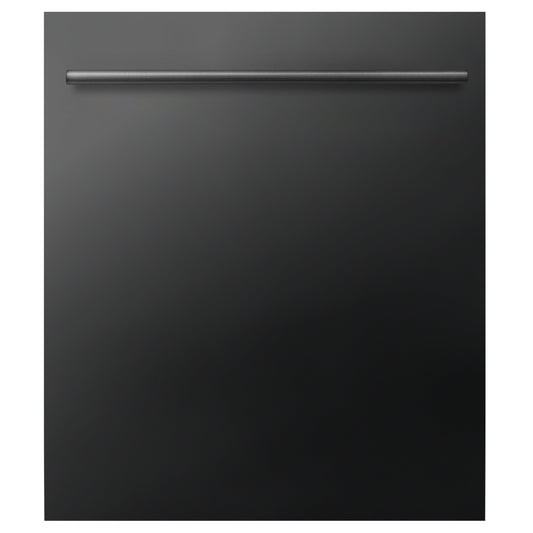 ZLINE 24-Inch Top Control Dishwasher with Stainless Steel Tub and Modern Style Handle in Black Stainless Steel (DW-BS-H-24)