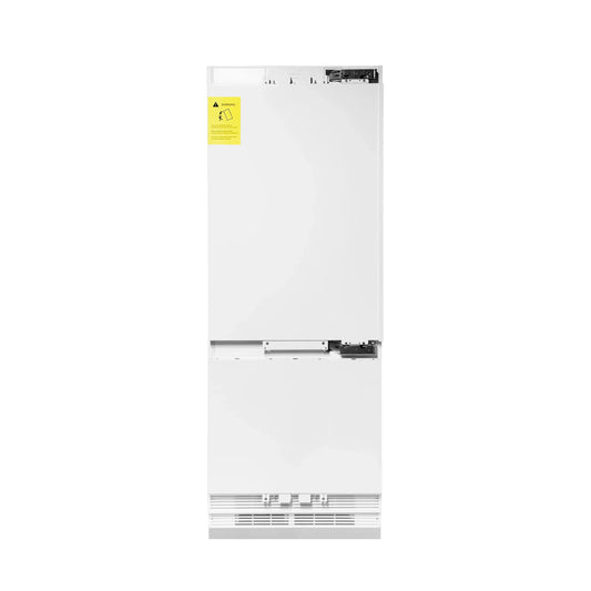 ZLINE 30" Panel Ready 16.1 cu. ft. Built-In 2-Door Bottom Freezer Refrigerator with Internal Water and Ice Dispenser (RBIV-30)